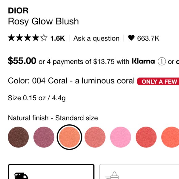 Dior Rosy Glow Blush in 004 Coral - gently used - Picture 2 of 8